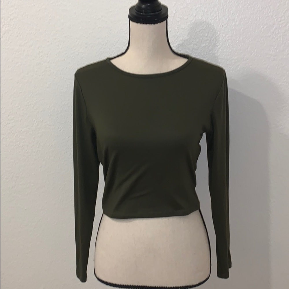 Cute & Comfy Olive Green Crop Top